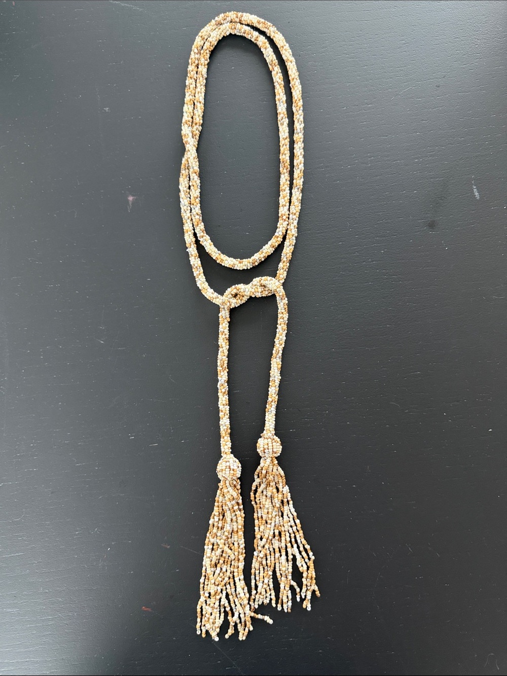 VNT Gold Beaded Tassel Necklace - Women's Jewelry